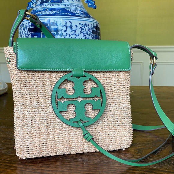 Tory Burch Handbags - Tory Burch Miller Straw Crossbody Bag